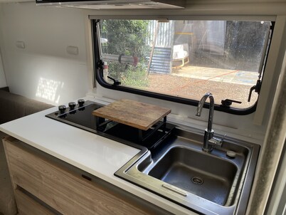 Fully self contained caravan on rural 1.5 acre property.
