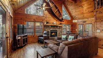 Smart TV, fireplace, video games