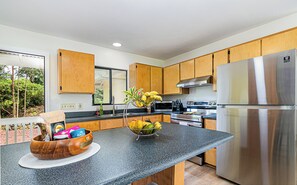 Großer Kühlschrank, Mikrowelle, Ofen, Herdplatte