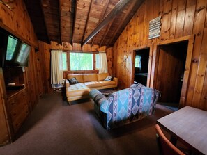 Televisio, takka, pöytätennispöytä