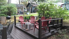 Terrace/patio - Adirondack Cabin at Cramer's Point Lake George w/ lake access sleeps 5-6 (Lake George)