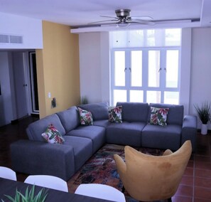 Villa, 2 Bedrooms | Living area | 60-inch Smart TV with cable channels, TV, Netflix