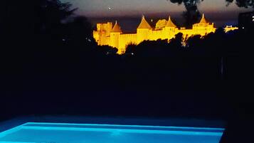 Piscine extérieure, piscine chauffée