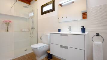 Ducha, secador de pelo y toallas