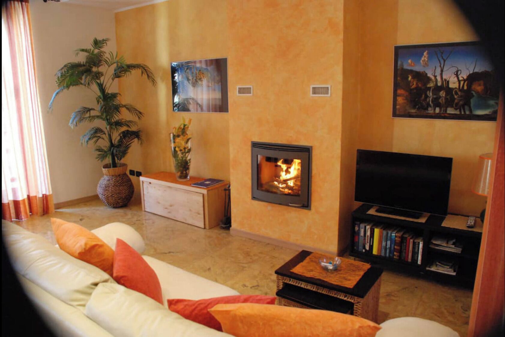 Télévision, cheminée