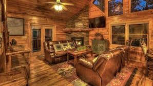 House, 3 Bedrooms | Living room - Cozy Bear Cabin by Escape to Blue Ridge (Blue Ridge)