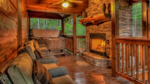 Fireplace - Cozy Bear Cabin by Escape to Blue Ridge (Blue Ridge)