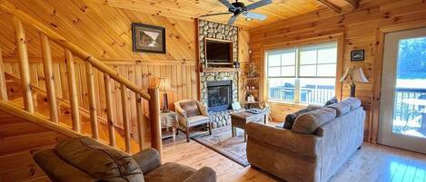 Smart TV, fireplace, table football