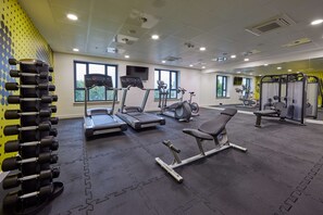 Stay fit on the go with our well-equipped gym featuring treadmills, stationary bikes, and weightlifting equipment.