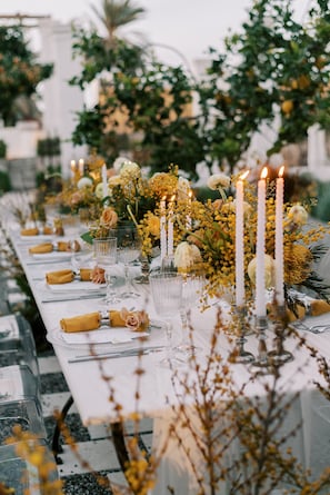 Outdoor banquet area