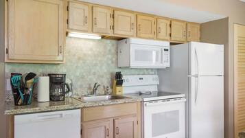 Condo, 1 King Bed, Patio, Garden View (Abby Lane Leisure Time) | Private kitchen | Coffee/tea maker