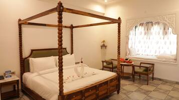 Premium bedding, desk, laptop workspace, free WiFi
