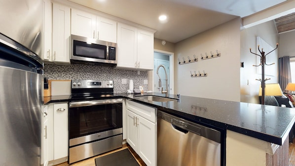 Condo, Multiple Beds, Patio, Mountain View (Chamonix #70) | Private kitchen | Coffee/tea maker, electric kettle