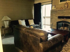Condo, Multiple Beds, Patio, Mountain View (La Residence) | Living area | Fireplace - La Residence - Near Shuttle & Hike/bike Trails! (Mammoth Lakes)