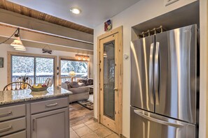 House, Multiple Beds, Fireplace | Private kitchen | Fridge, microwave, oven, stovetop