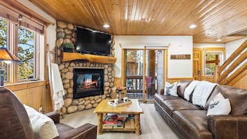 Townhome, Multiple Beds, Kitchen, Mountain View (Lazy Bear Log Cabin) | Living area | 42-inch flat-screen TV with digital channels