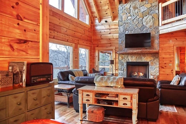 Smart-TV, peis, DVD-spiller og bøker