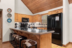 Cabin, Multiple Beds, Pool Access, Mountain View (The Lodge on the Creek) | Private kitchen | Coffee/tea maker