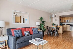 Studio Suite, Multiple Beds, Balcony, Ocean View | Living area | 42-inch flat-screen TV with digital channels - Seaside Star On The Boardwalk! (Rehoboth Beach)