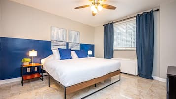 2 bedrooms, desk, iron/ironing board, WiFi