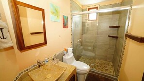 Ducha, secador de pelo, toallas