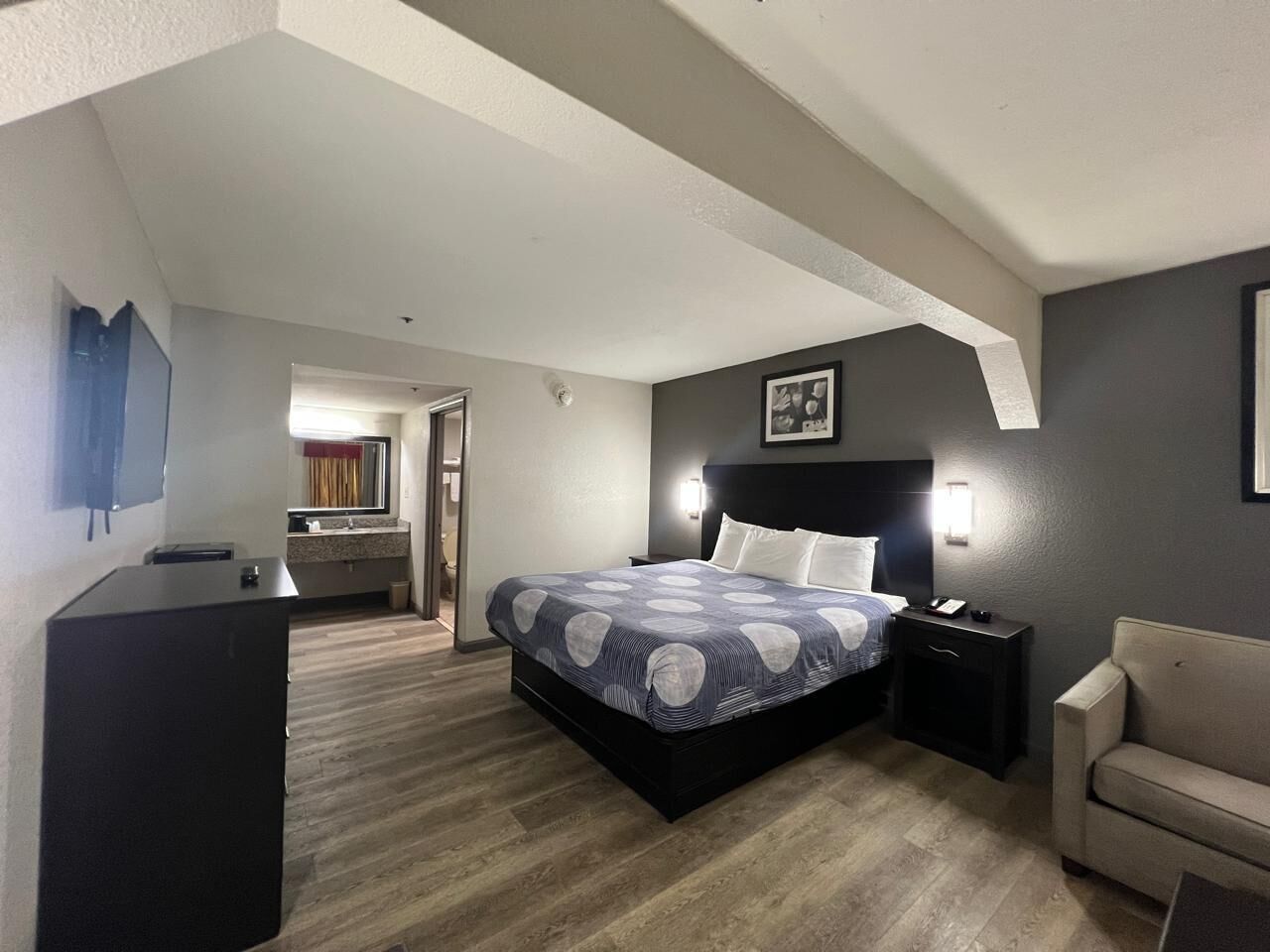 Pillow-top beds, desk, laptop workspace, iron/ironing board