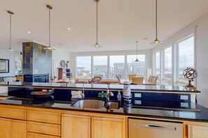 Interior - Waterfront, dog-friendly home with fast WiFi, game room, grill & stunning views (Bandon)