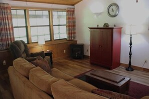 Fernseher, Kamin, DVD-Player