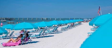 Sun loungers, beach towels
