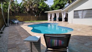 Outdoor pool, a heated pool - Designer House Heated Pool 3 mi. from the Beach & Downtown (Boca Raton)
