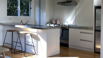 Apartment | Private kitchen | Fridge, microwave, oven, stovetop