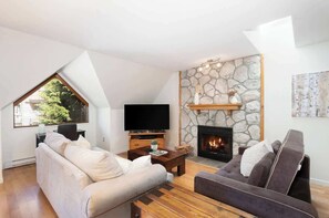 TV, fireplace, offices