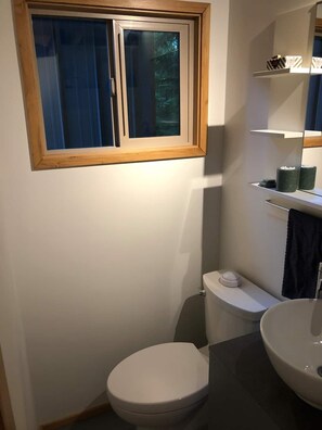 Towels, soap, shampoo, toilet paper