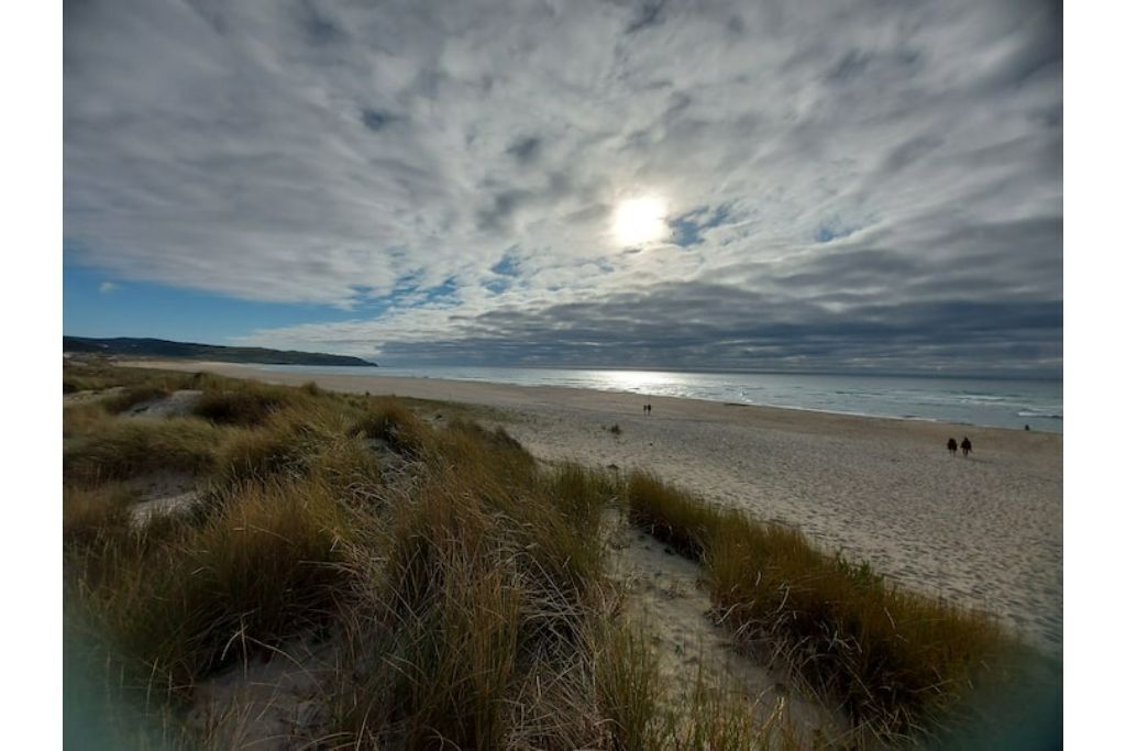 Plage à proximité, chaises longues, serviettes de plage