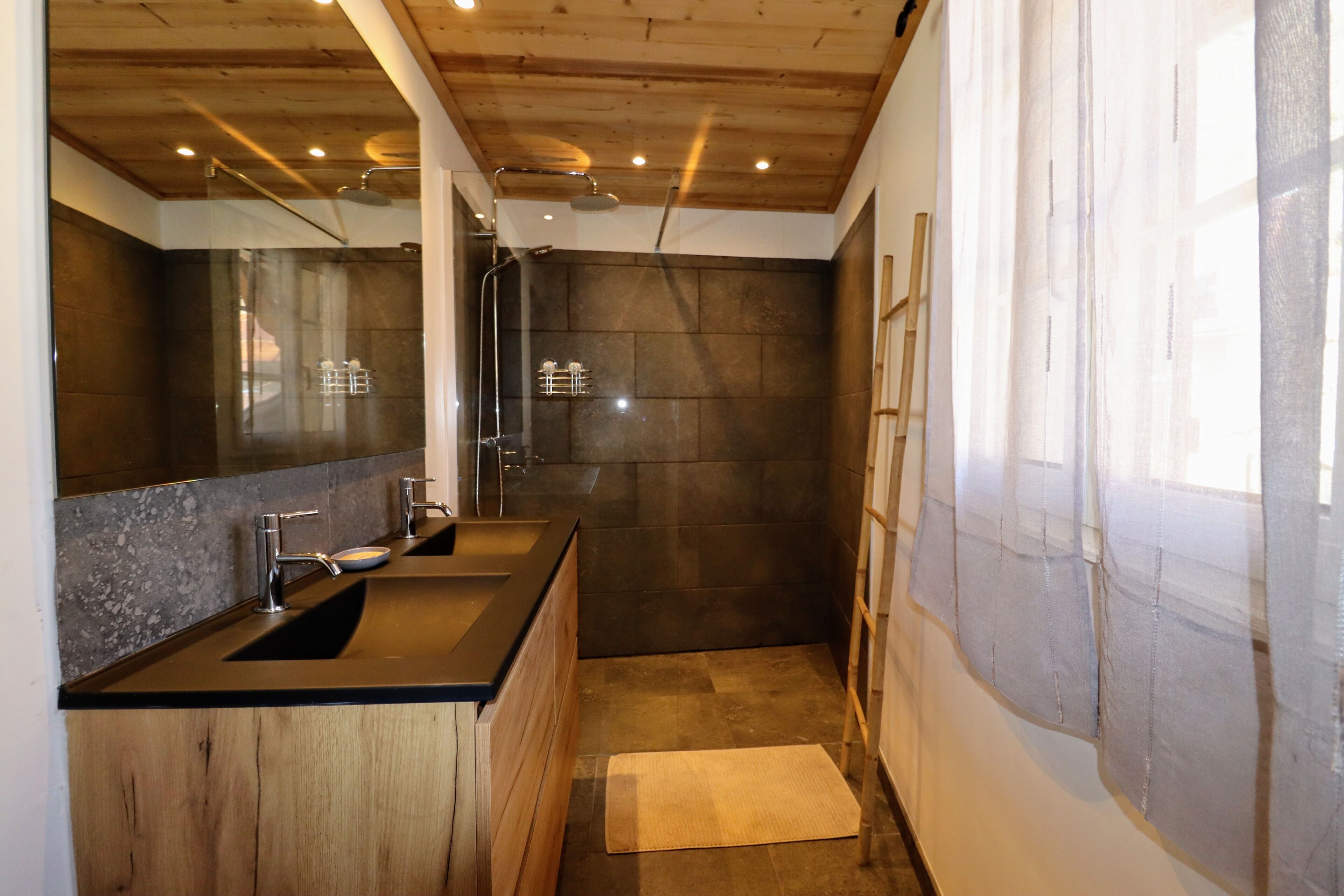 Shower, hair dryer, toilet paper