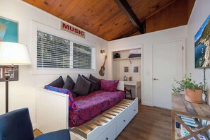 TV connectée, cheminée, livres