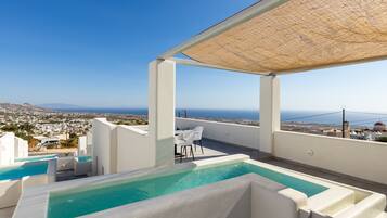 Deluxe Suite Private Pool | Hypo-allergenic bedding available, minibar, in-room safe, desk