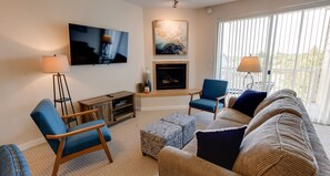TV, fireplace, DVD player