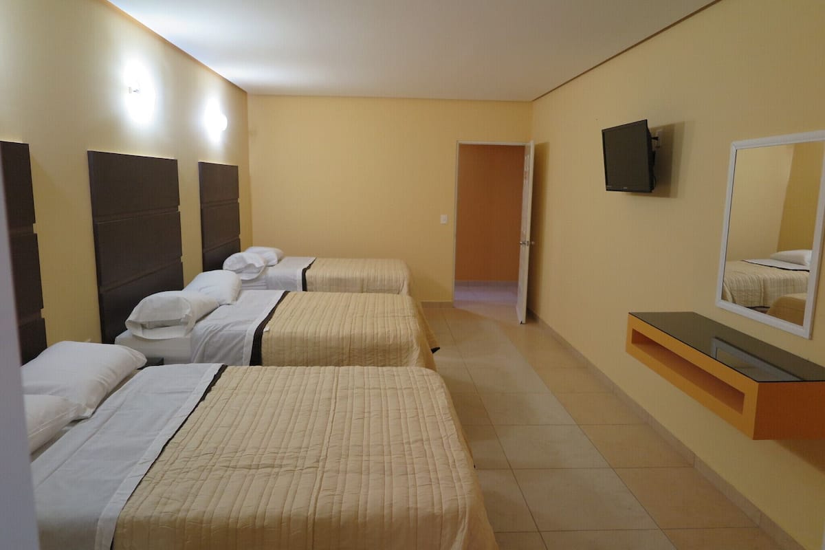 Desk, free WiFi, bed sheets