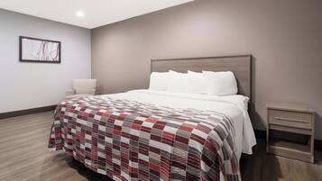 Desk, laptop workspace, cribs (free), WiFi (free)