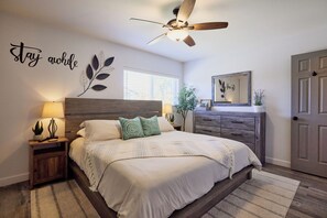 3 bedrooms, iron/ironing board, travel cot, WiFi