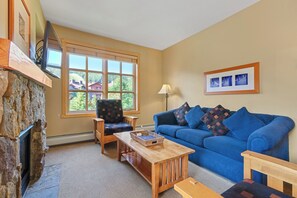 Fireplace - Passage Point 2 Bedroom Condo #204 by RedAwning (Copper Mountain)