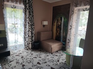 Yhden hengen huone | Minibaari, työpöytä, kannettavalle tietokoneelle sopiva työtila