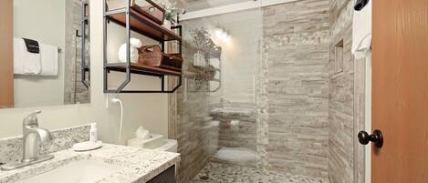 Douche, serviettes fournies