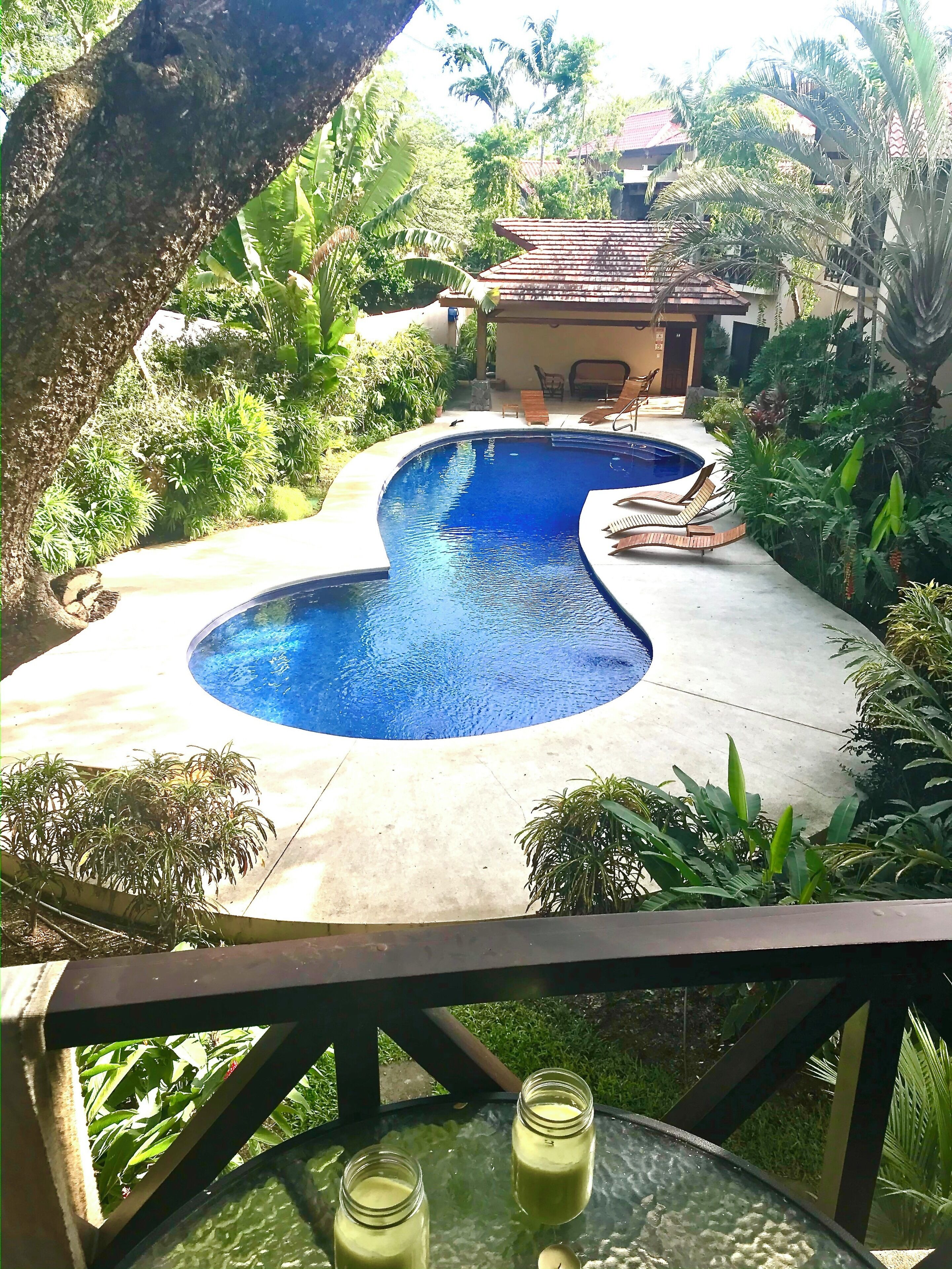 Pool from our balcony
One of the two pools available