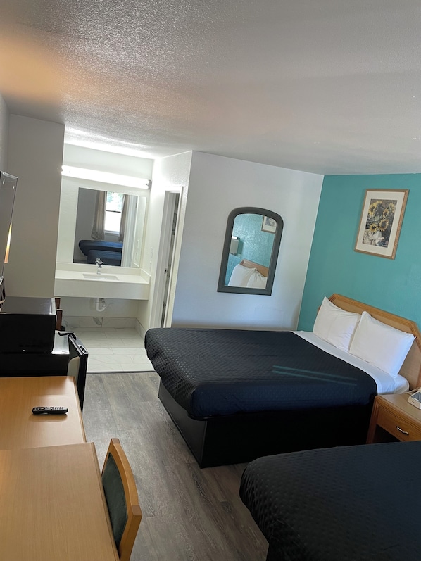 Desk, free WiFi, bed sheets