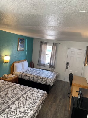 Desk, free WiFi, bed sheets