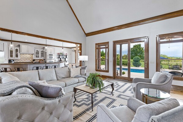 Smart TV, fireplace, video games, table football