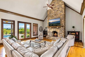 Smart TV, fireplace, video games, table football