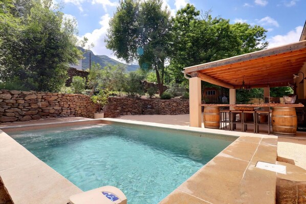 Outdoor pool, a heated pool